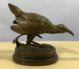 Alfred DUBUCAND (1828-1894) Statue Bronze ancien Animalier Bécasse Signée - Imagen 1 de 8