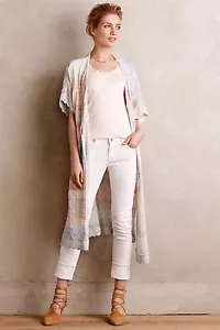 CARDIGAN NUOVO CON ETICHETTE ANTHROPOLOGIE OMBRE STRIPE DUSTER di KNITTED & KNOTTED M - Foto 1 di 4