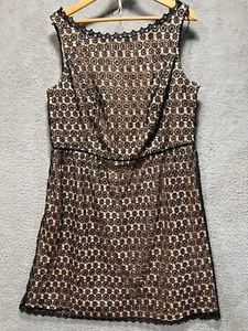 Adrianna Papell Kleid Größe 16 W schwarz und nude Retro Etui Empire Taille Cocktail - Bild 1 von 11