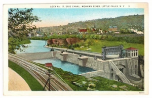c1920 PC: Lock No. 17 Erie Canal – Mohawk River – Little Falls, New York - Picture 1 of 2
