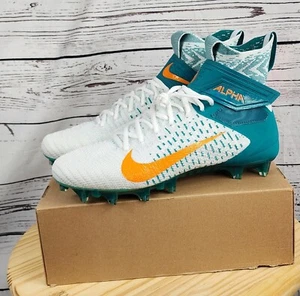 Nike Alpha Menace Elite 2 Football Cleats Miami Dolphins BV2077-108 Men Sz 12.5 - Picture 1 of 10