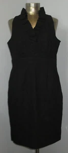 Vestido Julian Taylor negro cuello en V para mujer talla 16 pecho 40 volantes plisado 33422 - Imagen 1 de 8