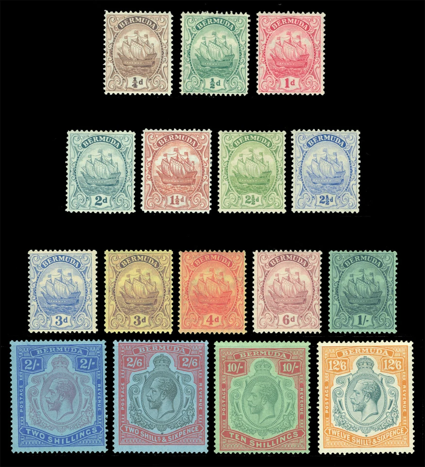 BERMUDA 1922-34  King GEORGE V  ½p - 12sh6p  Scott # 81-97 mint MH - Image 1 of 2