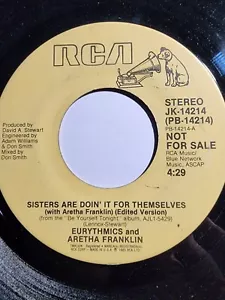 EURYTHMICS ARETHA FRANKLIN Sisters Are Doin It For Themselves RCA PROMO VG F163 - Picture 1 of 2