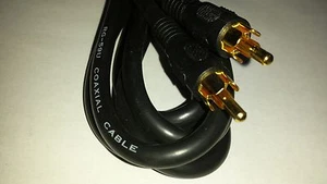 RCA Coaxial Cable RG-59U RCA Male To RCA Male 6 Ft.Black Audio Video Sub woofer  - Picture 1 of 3