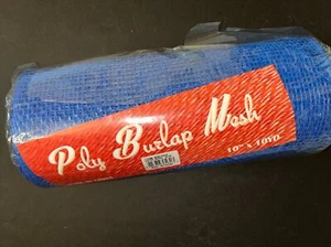 NIP 10” X 10” POLY BURLAP MESH ‘Blue” NEW! - Picture 1 of 2