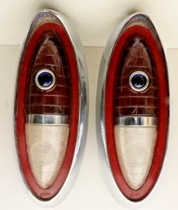 PAIR of 1954 Chevrolet Blue Light Tail Light Backup LIght Assemblies Guide XI-54 - Picture 1 of 18