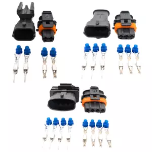 Male & Female Automotive Car Connector Plugs Pair Kit for Bosch 2, 3 & 4 Pin - Picture 1 of 7