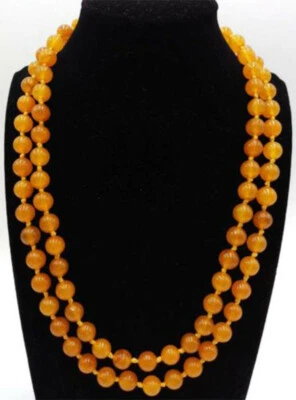 25英寸36英寸50英寸6/8/10/12毫米海蓝宝石/石英/玉石/宝石圆珠项链AAA — 第 1/4 张图片