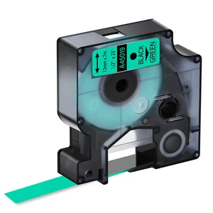 1PK Compatible Black on Green DYMO D1 45019 LabelManager 100 Label Tape 0.47" - Picture 1 of 7