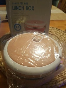 Stainless Food Carrier Lunch Box, salmon colored, brand new - Picture 1 of 2