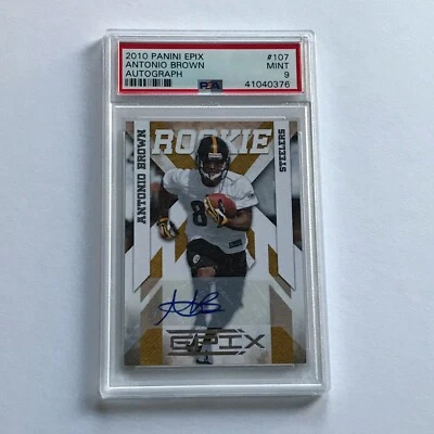 2010 Panini Epix ANTONIO BROWN ROOKIE Mint 9 RC Football Card PITTSBURGH STEELER - Image 1 of 2