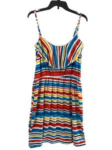Bobbie Brooks Sundress Womens Plus Size 1X Red Blue Stripe Knit Beach Coverup - Picture 1 of 11