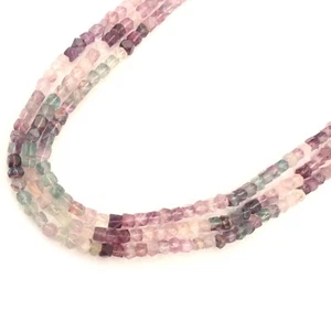 Natural Multi Fluorite Faceted Rondelle Gemstone 13 Inch Strand 4-5 MM Beads - Picture 1 of 5