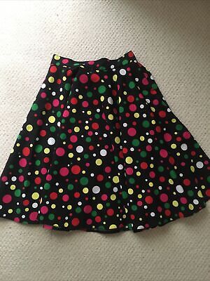 Multicoloured Polka Dot Rock N Roll Skater Skirt Dance Waist 24  Tearoff Dancing • 2.46€