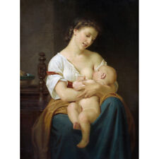 Hugues Merle Mother And Child C1869 Painting Canvas Wall Art Print Poster