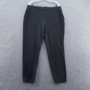 J Jill Women purejill Affinity French Terry Slim Leg Pants XL Petite Black Comfy - Picture 1 of 14