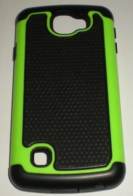 Funda Híbrida para LG Optimus Zone 3 K4 Spree VS425/K3 LS450, Verde y Negro, Nueva Foto 1 de 3