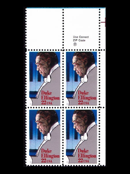 USA 1986 DUKE ELLINGTON #2211 ZIP BLOCK MNH TR - Image 1 of 1
