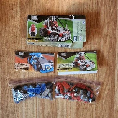 Mega Bloks Blue and Red Race Car Sets Complete with Instructions 9181 , 9184 - Image 1 of 4
