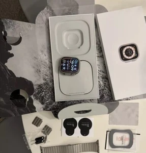 Apple Watch Ultra 49mm pełne pudełko z bransoletą z linkiem - Zdjęcie 1 z 15