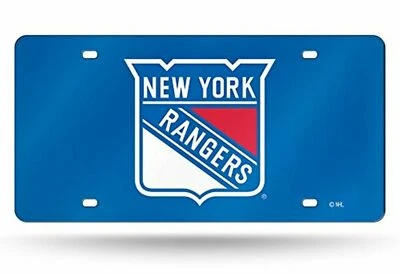 New York Rangers NHL 蓝色激光标签车牌 — 第 1/2 张图片