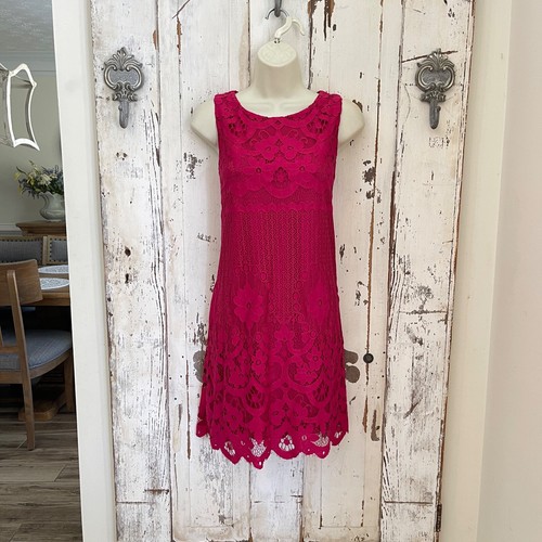 VETEMENTS Abito donna Sophie Max taglia XS rosa pizzo senza maniche cambio casual cocktail party