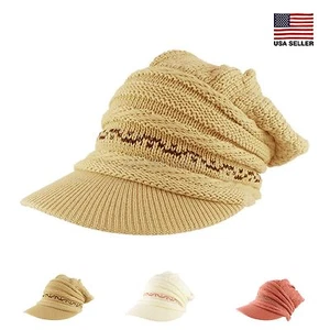 Freizeit warm lässig gehäkelt Strickmütze Skimütze Damen Winter verpackbar Krempe Mütze - Bild 1 von 3