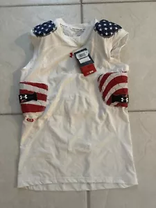 Under Armour Mens Gameday Armour Pro 5-Pad Top New Football NWT White USA Flag - Picture 1 of 6