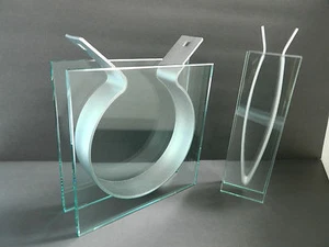 Modern Contemporary Art Glass & Steel Vase Sculptures simple, unique & eclectic - Picture 1 of 12