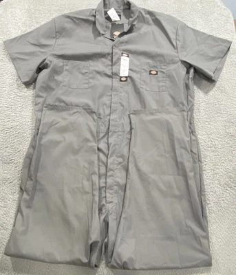 Dickies Short Sleeve Coveralls Mens 4XL Tall Gray W516B5C Workwear Uniform - Image 1 of 4