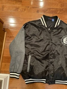Brooklyn Nets Men's Majestic NBA Team Satin Snap Up Jacket Mens 3x - Picture 1 of 14