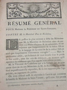 Factums concernant le maréchal duc de Richelieu - 1775-1777 - Picture 1 of 1