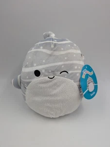 New Squishmallow - Sachie Winking Whale Shark - Gray 8 inch Striped - Picture 1 of 3