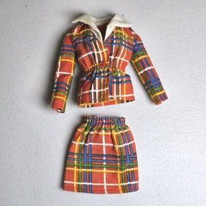 Vintage 1974 Barbie Puppe Best Buy karierter Anzug Outfit #7815 Jacke Rock - LESEN - Bild 1 von 3
