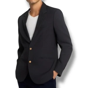 L.L Bean Size 40R Navy Blue Sport Coat Blazer Jacket Classic Solid Preppy Office - Picture 1 of 17