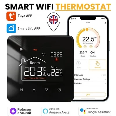 Smart WiFi Thermostat Programmable Heating Controller Central Heating Underfloor - Image 1 of 4