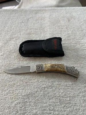 Fighter Plus Lock Blade Stainless Pocket Knife Buck Design Handle & Case $18. - Image 1 of 4