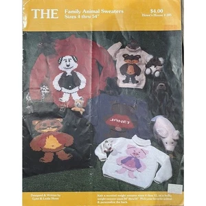 Crochet Patterns Animal Sweater Instruction Book Lynn Leslie Howe MCM Vintage - Picture 1 of 2
