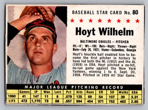 1961 POST #80 HOYT WILHELM ORIOLES - Picture 1 of 3