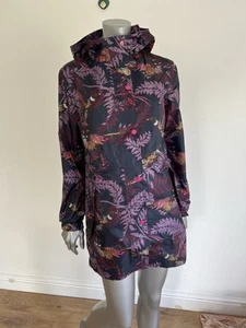 JOULES Golightly Packable Raincoat Size 10 Women's Waterproof Navy Pheasants NEW - Picture 1 of 24