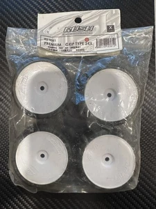RUSH RC RU0361 Premium GRIP Rubber Tire Set 24X Pre-Glued Made in Japan - Picture 1 of 2
