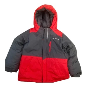 Columbia Lightning Lift Youth/Boys 4T Hooded jacket Red Gray Chest Pocket Zip HL - Picture 1 of 9