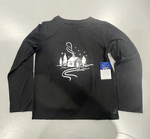 CUDDL DUDS FLAME RESISTANT T-SHIRT - SIZE: YOUTH XS(4/5) - BLACK - Picture 1 of 5