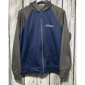 Lucky Eagle Casino Jacket Mens XL Hooded Texas Blue Gray Kickapoo Full Zip - Picture 1 of 6