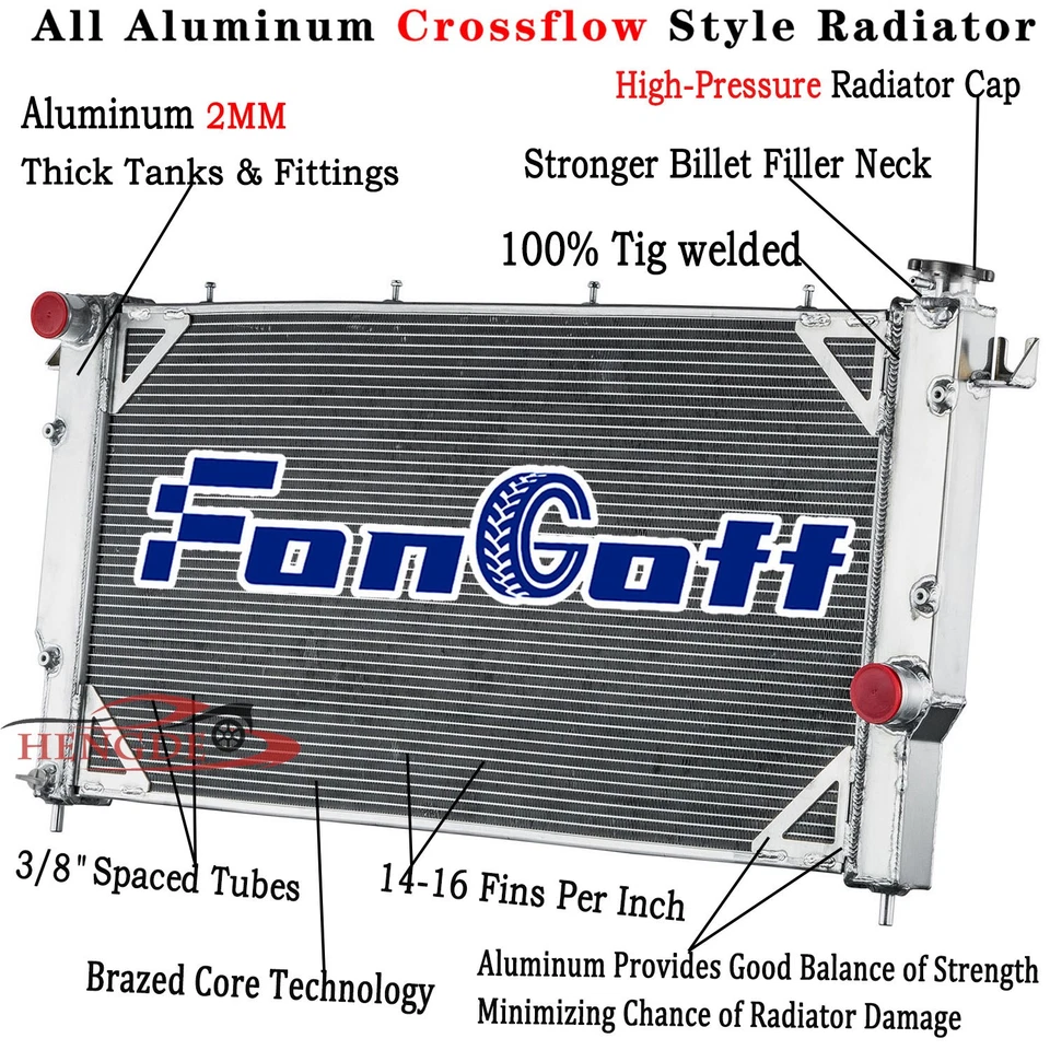 Aluminum Radiator For 1994-2002 Dodge Ram 2500 3500 L6 Diesel Cummins 5.9L - Imagem 1 de 4