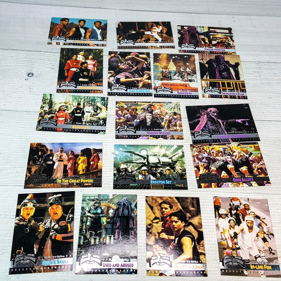 Vintage Mighty Morphin Power Rangers Movie Trading Cards LOT 17pc Fleer 1995 - Image 1 of 4