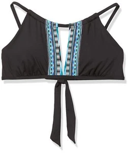 Kenneth Cole New York Women's Standard High Neck Keyhole Bra Bikini Top Medium - Picture 1 of 1