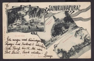 COLOMBO 1902 ANURADHAPURA CEYLON MULTI-VIEW CLASSIC VINTAGE POSTCARD QV STAMPS - Bild 1 von 2