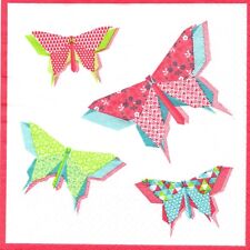 Serviettes en papier papillons multicolores. Paper napkins butterflies butterfly